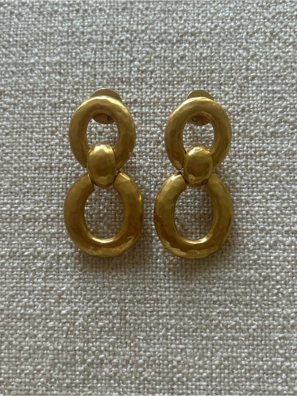 Julie Vos Gold Duo Link Drop Earrings